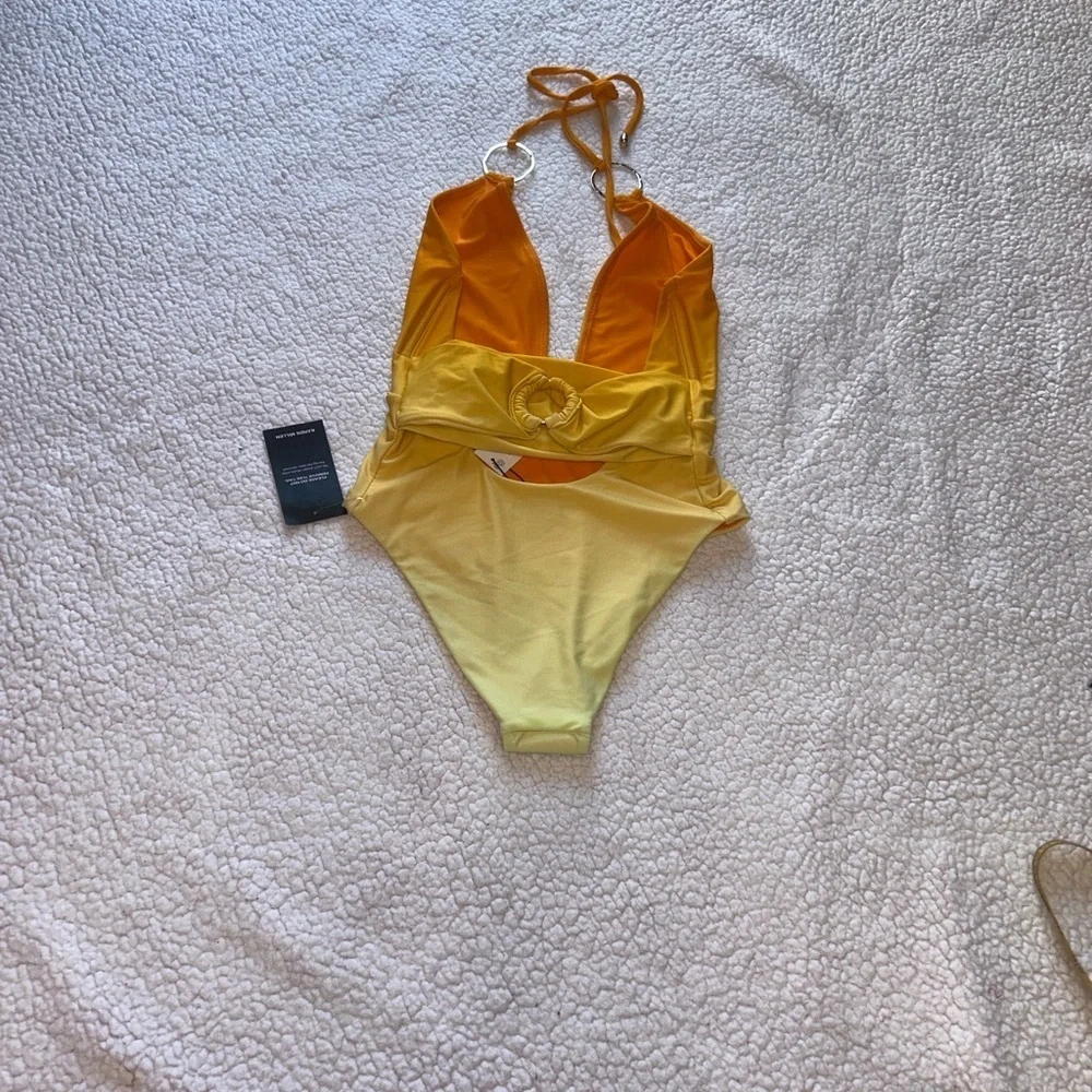 Karen Millen Vibrant Yellow One-Piece Swimsuit